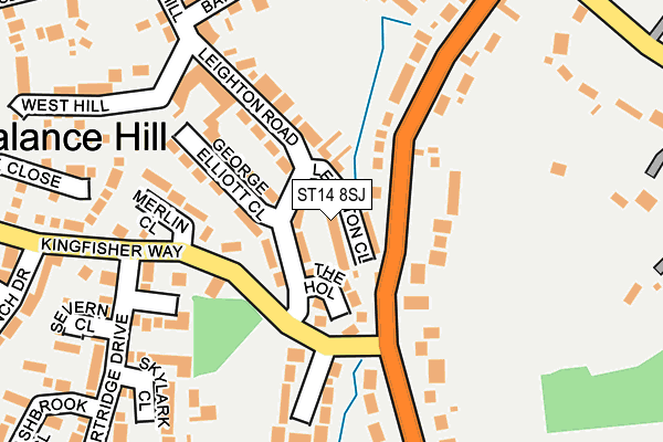 ST14 8SJ map - OS OpenMap – Local (Ordnance Survey)
