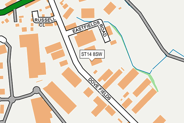 ST14 8SW map - OS OpenMap – Local (Ordnance Survey)