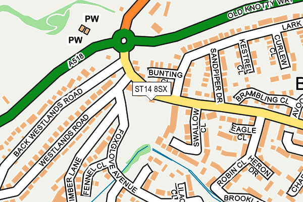 ST14 8SX map - OS OpenMap – Local (Ordnance Survey)