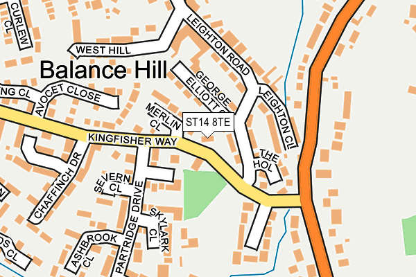 ST14 8TE map - OS OpenMap – Local (Ordnance Survey)