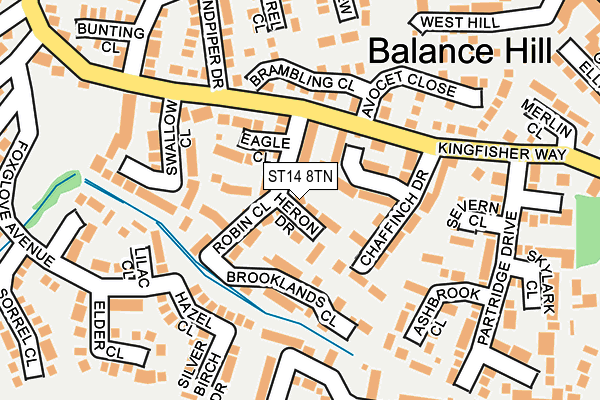 ST14 8TN map - OS OpenMap – Local (Ordnance Survey)