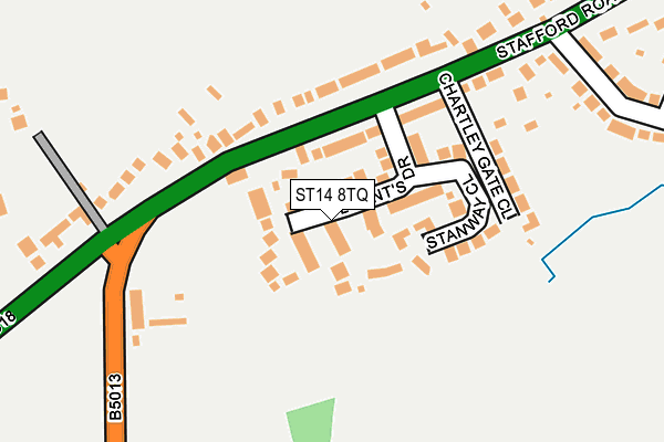 ST14 8TQ map - OS OpenMap – Local (Ordnance Survey)