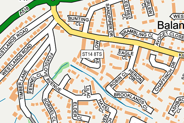 ST14 8TS map - OS OpenMap – Local (Ordnance Survey)