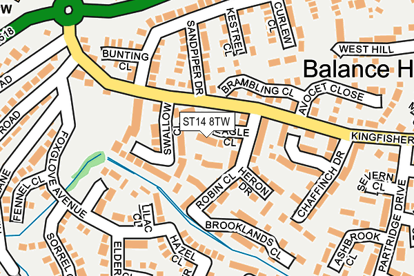 ST14 8TW map - OS OpenMap – Local (Ordnance Survey)