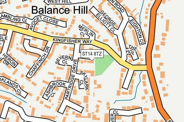 ST14 8TZ map - OS OpenMap – Local (Ordnance Survey)