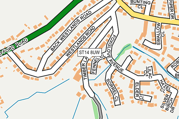 ST14 8UW map - OS OpenMap – Local (Ordnance Survey)