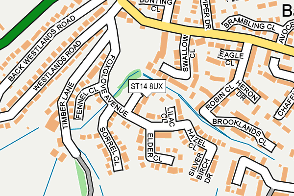 ST14 8UX map - OS OpenMap – Local (Ordnance Survey)