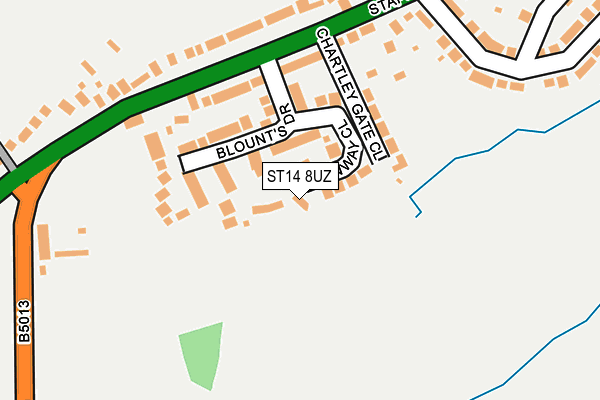 ST14 8UZ map - OS OpenMap – Local (Ordnance Survey)