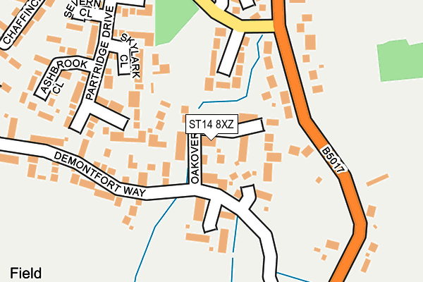 ST14 8XZ map - OS OpenMap – Local (Ordnance Survey)