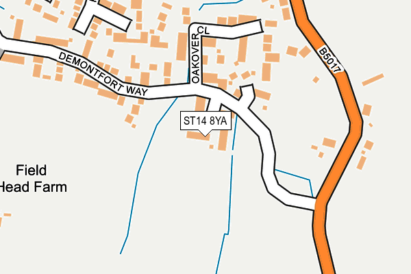 ST14 8YA map - OS OpenMap – Local (Ordnance Survey)