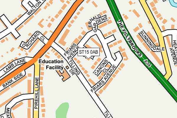 ST15 0AB map - OS OpenMap – Local (Ordnance Survey)