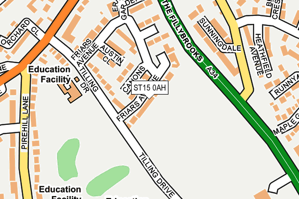 ST15 0AH map - OS OpenMap – Local (Ordnance Survey)