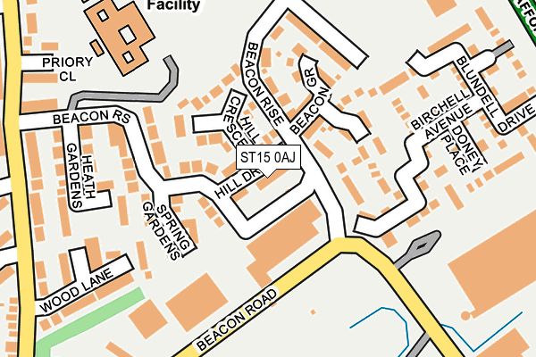 ST15 0AJ map - OS OpenMap – Local (Ordnance Survey)