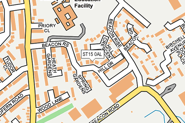 ST15 0AL map - OS OpenMap – Local (Ordnance Survey)