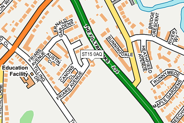 ST15 0AQ map - OS OpenMap – Local (Ordnance Survey)