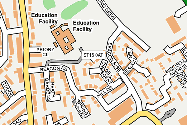 ST15 0AT map - OS OpenMap – Local (Ordnance Survey)