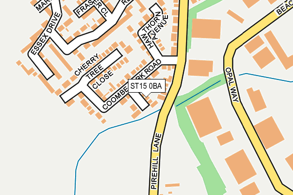 ST15 0BA map - OS OpenMap – Local (Ordnance Survey)