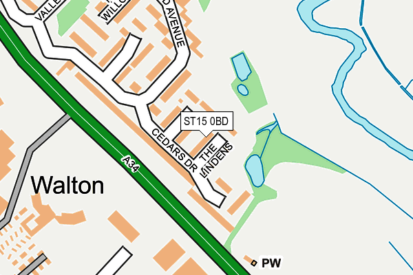 ST15 0BD map - OS OpenMap – Local (Ordnance Survey)