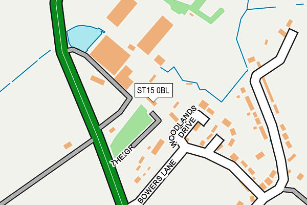 ST15 0BL map - OS OpenMap – Local (Ordnance Survey)