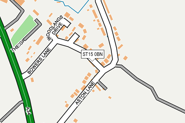 ST15 0BN map - OS OpenMap – Local (Ordnance Survey)