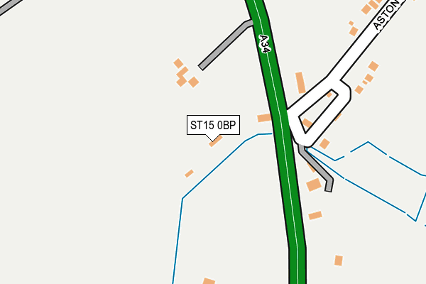 ST15 0BP map - OS OpenMap – Local (Ordnance Survey)