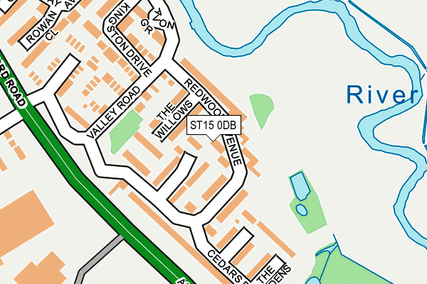 ST15 0DB map - OS OpenMap – Local (Ordnance Survey)