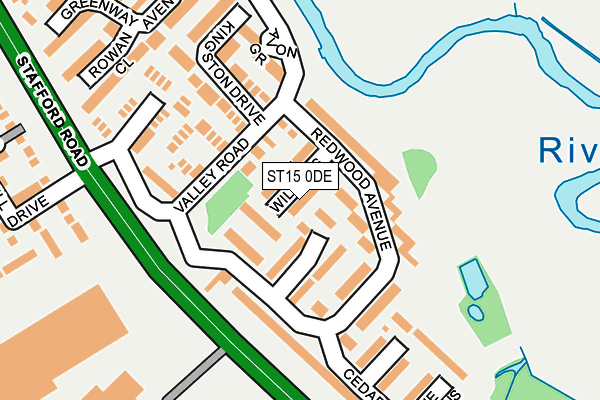 ST15 0DE map - OS OpenMap – Local (Ordnance Survey)