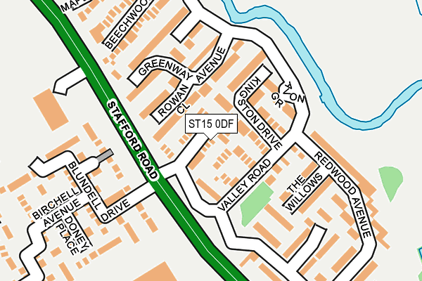ST15 0DF map - OS OpenMap – Local (Ordnance Survey)
