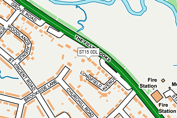 ST15 0DL map - OS OpenMap – Local (Ordnance Survey)