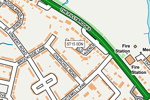 ST15 0DN map - OS OpenMap – Local (Ordnance Survey)