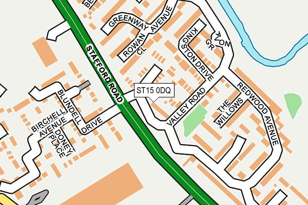 ST15 0DQ map - OS OpenMap – Local (Ordnance Survey)