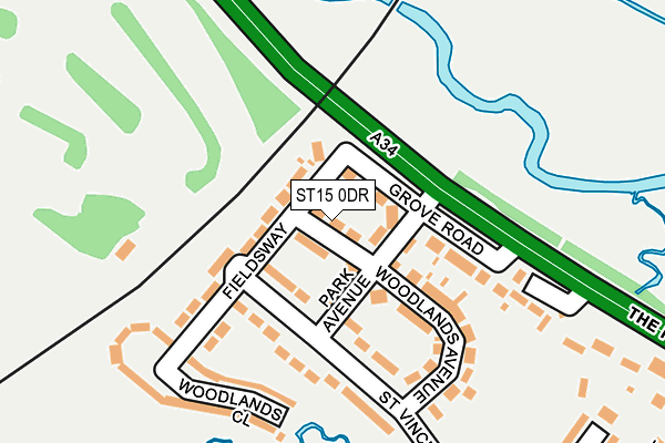 ST15 0DR map - OS OpenMap – Local (Ordnance Survey)