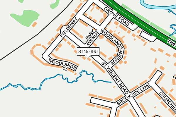 ST15 0DU map - OS OpenMap – Local (Ordnance Survey)