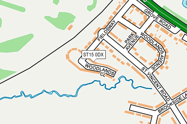 ST15 0DX map - OS OpenMap – Local (Ordnance Survey)
