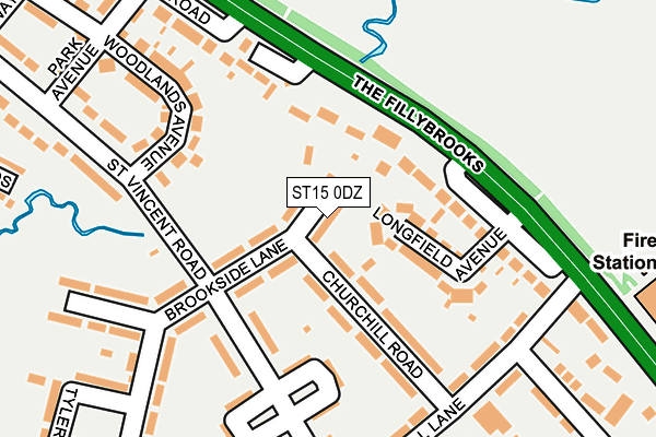 ST15 0DZ map - OS OpenMap – Local (Ordnance Survey)