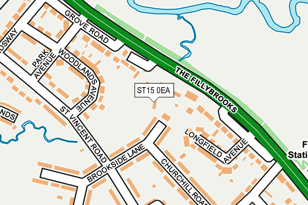 ST15 0EA map - OS OpenMap – Local (Ordnance Survey)