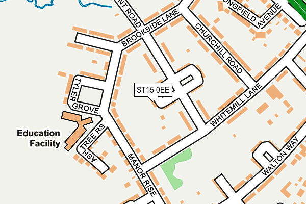 ST15 0EE map - OS OpenMap – Local (Ordnance Survey)