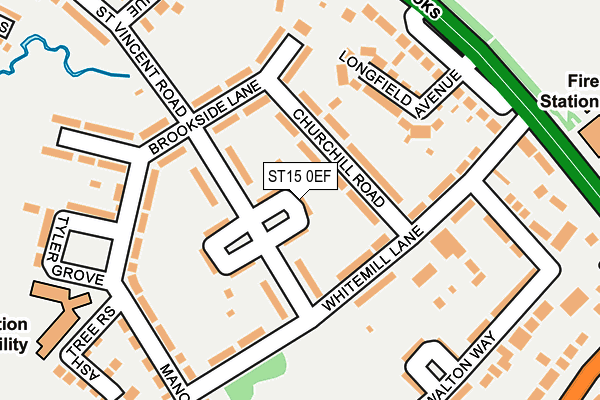 ST15 0EF map - OS OpenMap – Local (Ordnance Survey)