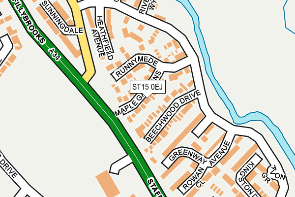 ST15 0EJ map - OS OpenMap – Local (Ordnance Survey)