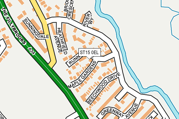 ST15 0EL map - OS OpenMap – Local (Ordnance Survey)