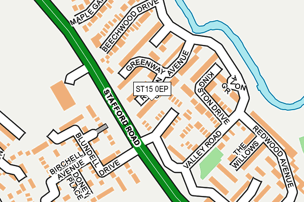 ST15 0EP map - OS OpenMap – Local (Ordnance Survey)