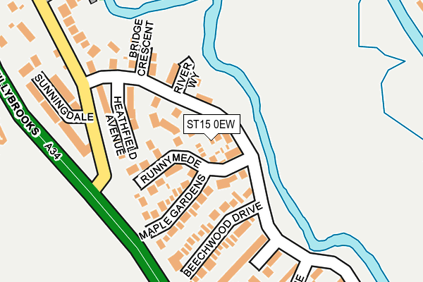 ST15 0EW map - OS OpenMap – Local (Ordnance Survey)