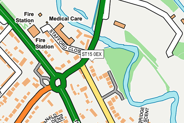 ST15 0EX map - OS OpenMap – Local (Ordnance Survey)