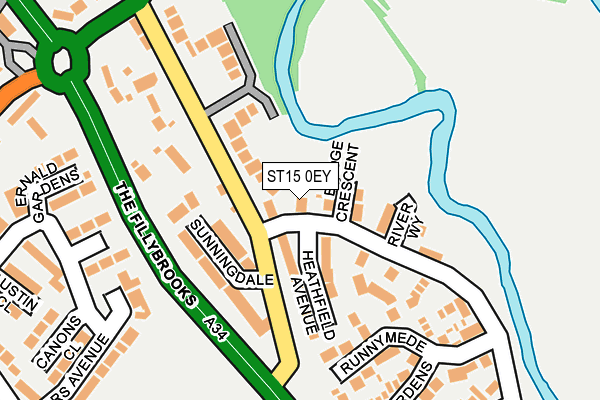 ST15 0EY map - OS OpenMap – Local (Ordnance Survey)
