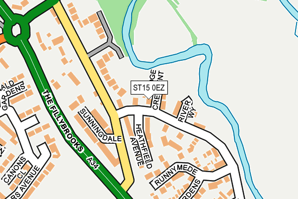 ST15 0EZ map - OS OpenMap – Local (Ordnance Survey)