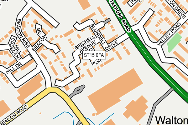 ST15 0FA map - OS OpenMap – Local (Ordnance Survey)