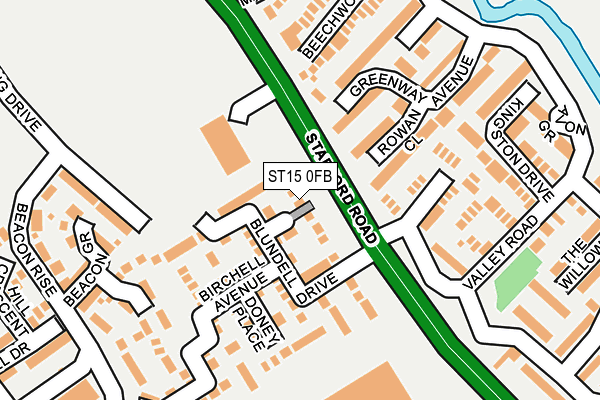 ST15 0FB map - OS OpenMap – Local (Ordnance Survey)