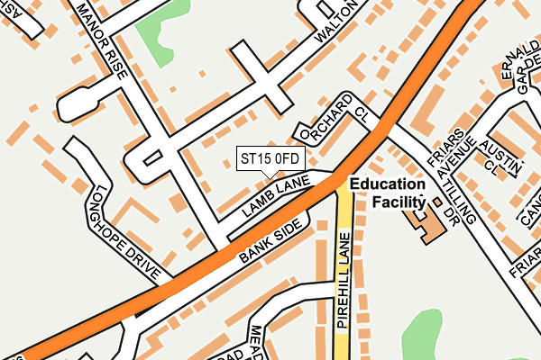 ST15 0FD map - OS OpenMap – Local (Ordnance Survey)