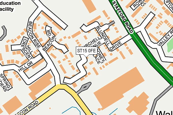 ST15 0FE map - OS OpenMap – Local (Ordnance Survey)