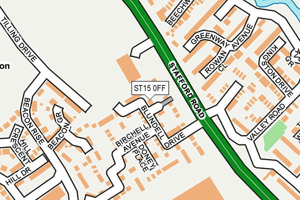 ST15 0FF map - OS OpenMap – Local (Ordnance Survey)